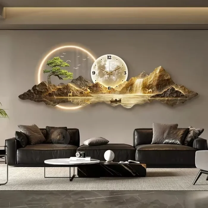 Luxury LED Wall Clock – Silent Minimalist Nordic Design for Living Room Decor - Image 2