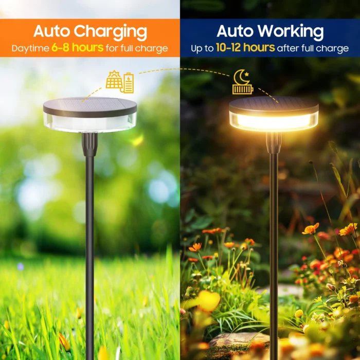 6-Pack Solar Pathway & Garden Lights – Auto On/Off for Lawn, Patio & Walkway Decor - Image 2