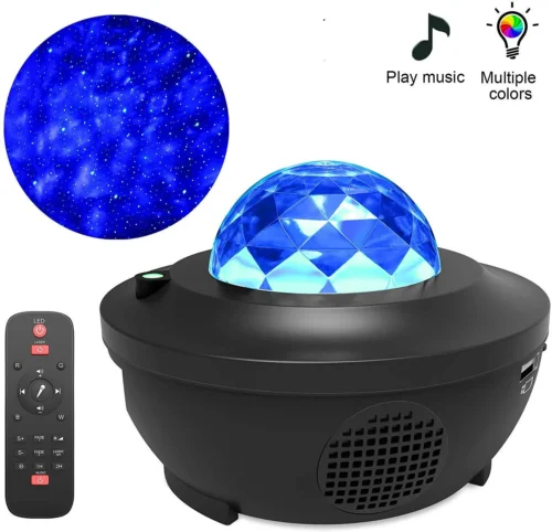 LED Starry Galaxy Projector – USB Bluetooth Night Light & Music Player for Kids