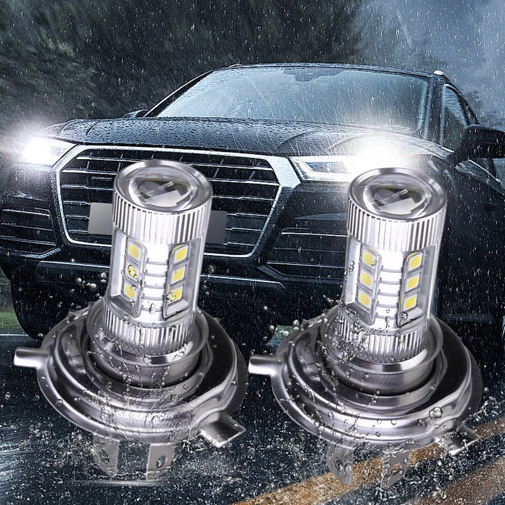H4 LED Headlight Bulb – 80W 6000K Super White, High/Low Beam, IP67 Waterproof 12V - Image 5
