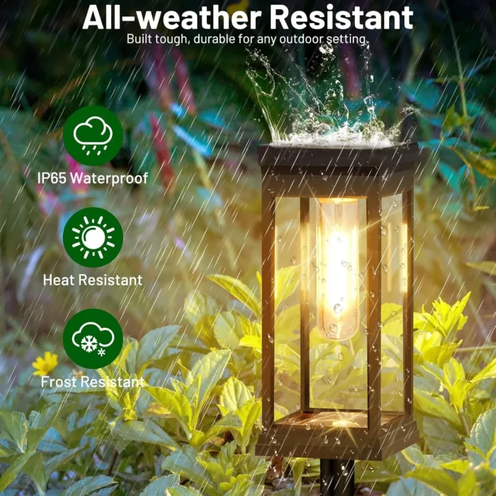 4 PCS Solar Pathway Lights – Waterproof Bright Solar Lamps for Yard, Garden & Walkway - Image 3
