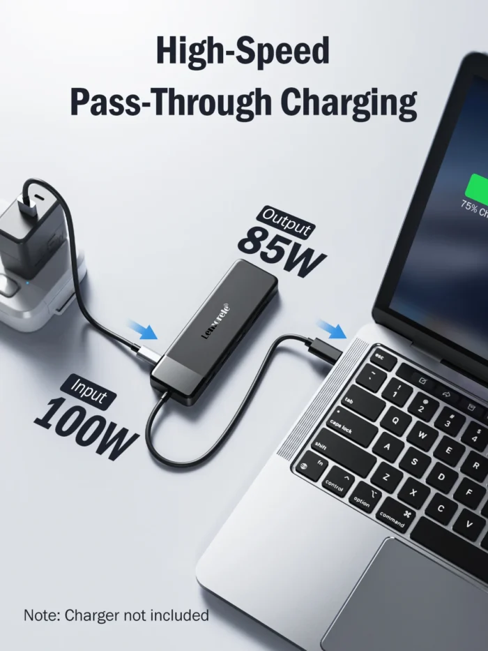 Lemorele USB-C Hub – 10-Port Docking Station with Dual 4K HDMI, VGA, USB 3.0, PD100W, SD Reader - Image 3