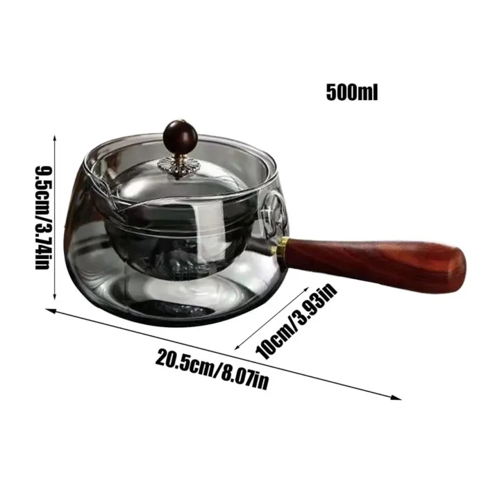 17oz Glass Teapot with Infuser - Stovetop Safe, Detachable & Dishwasher Friendly - Image 7