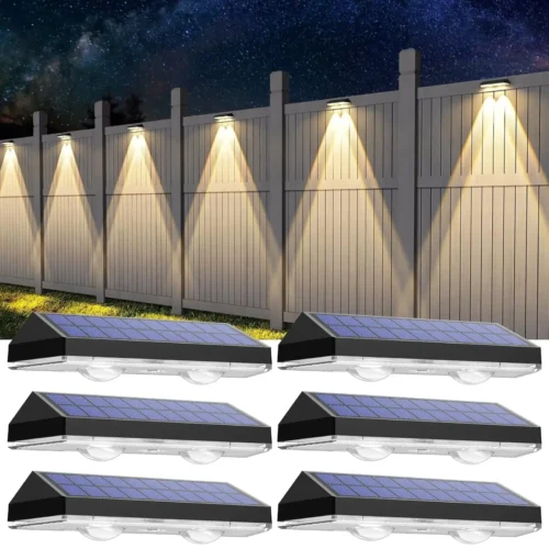 6-Pack Solar Fence Lights – IP65 Waterproof, 3 Modes for Yard, Deck, Patio & Stairs