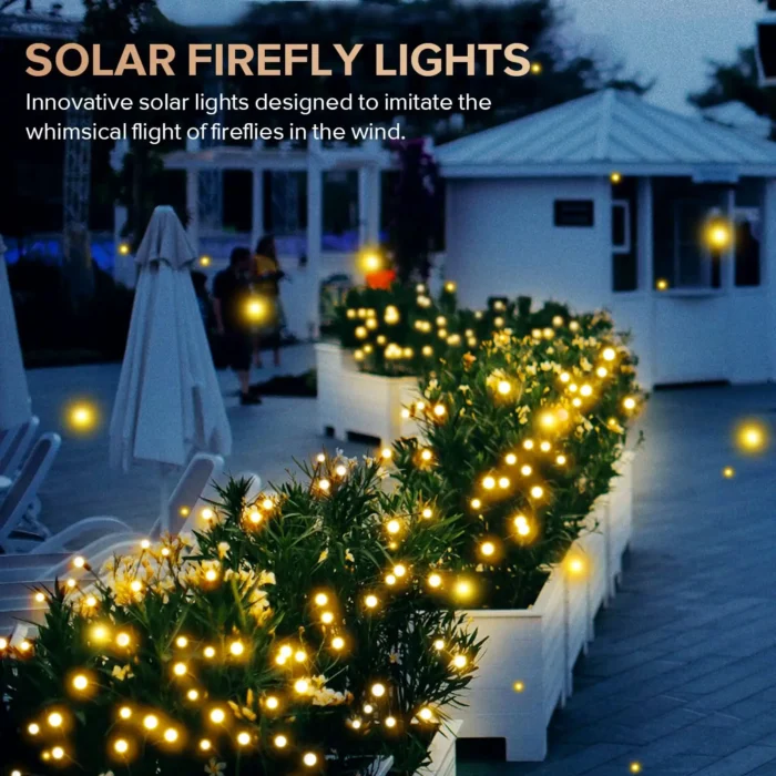 2-Pack Firefly Solar Garden Lights – 16 LED Waterproof Swaying Lights for Patio & Pathway - Image 2