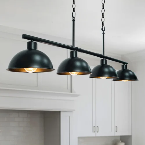 4-Light Pool Table & Kitchen Island Pendant – Hanging Light Fixture for Dining Room & Bar
