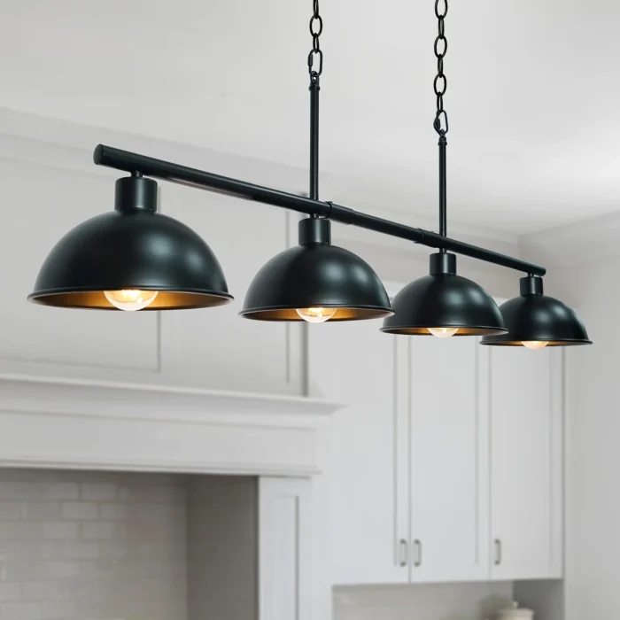 4-Light Pool Table & Kitchen Island Pendant – Hanging Light Fixture for Dining Room & Bar