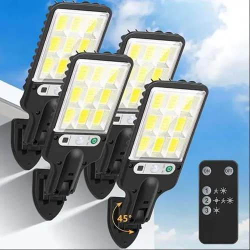 4pcs Solar LED Wall Lights – Motion Sensor, Waterproof for Garden, Garage & Street Lighting