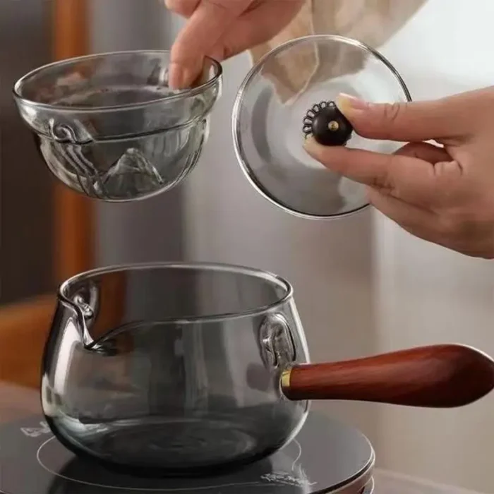 17oz Glass Teapot with Infuser - Stovetop Safe, Detachable & Dishwasher Friendly - Image 2