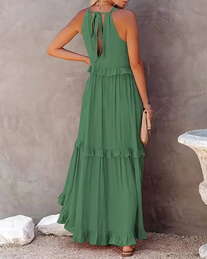 Women’s Elegant Ruffle Maxi Dress – Sleeveless Summer Beach Sundress - Image 32