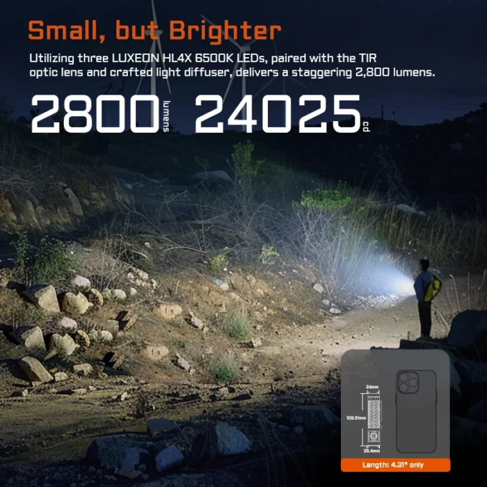 ACEBEAM EC20 LED Flashlight – 2800 Lumens, LUXEON HL4X, Multi-Color EDC with 18650 Battery - Image 3