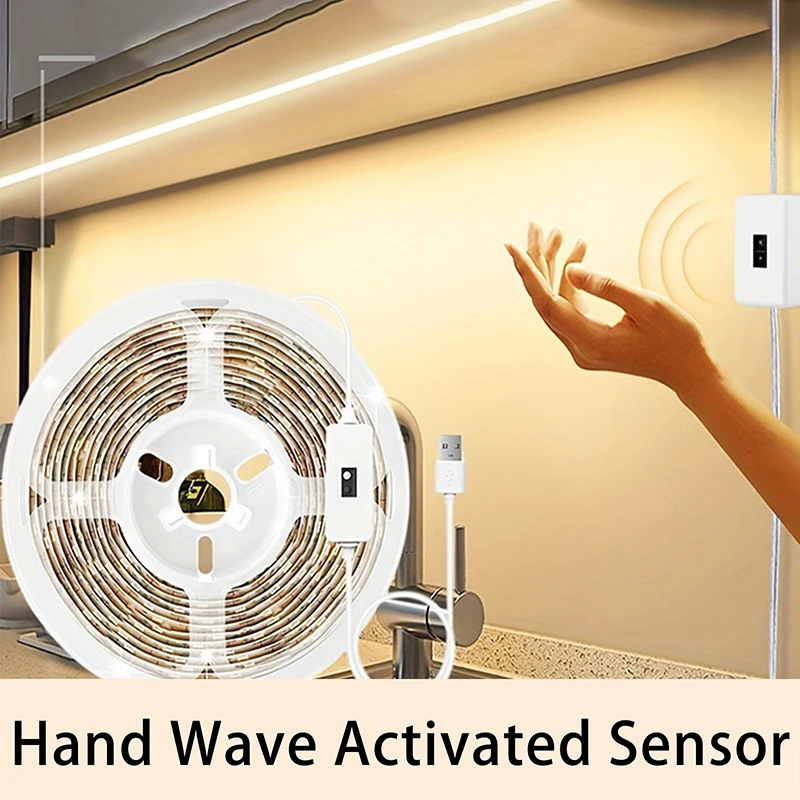 USB Motion Sensor LED Strip Light – 5V Hand Sweep On/Off Backlight for TV & Kitchen