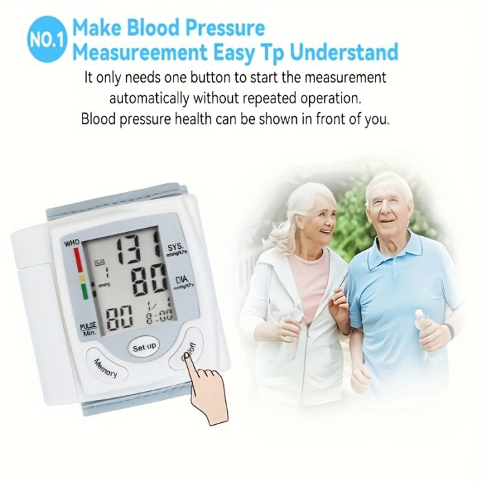 Automatic Wrist Blood Pressure Monitor – Large LCD, Pulse & Irregular Heartbeat Detection - Image 4