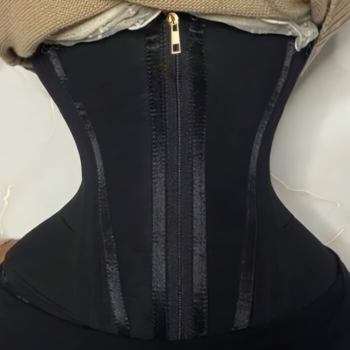 [High Compression Waist Trainer] 1pc High Compression Steel Boned Waist Trainer Belt - Adjustable Hooks and Zipper, Nylon 82% Spandex 18% Knit Fabric - Hand Washable Tummy Control Shapewear - Image 8