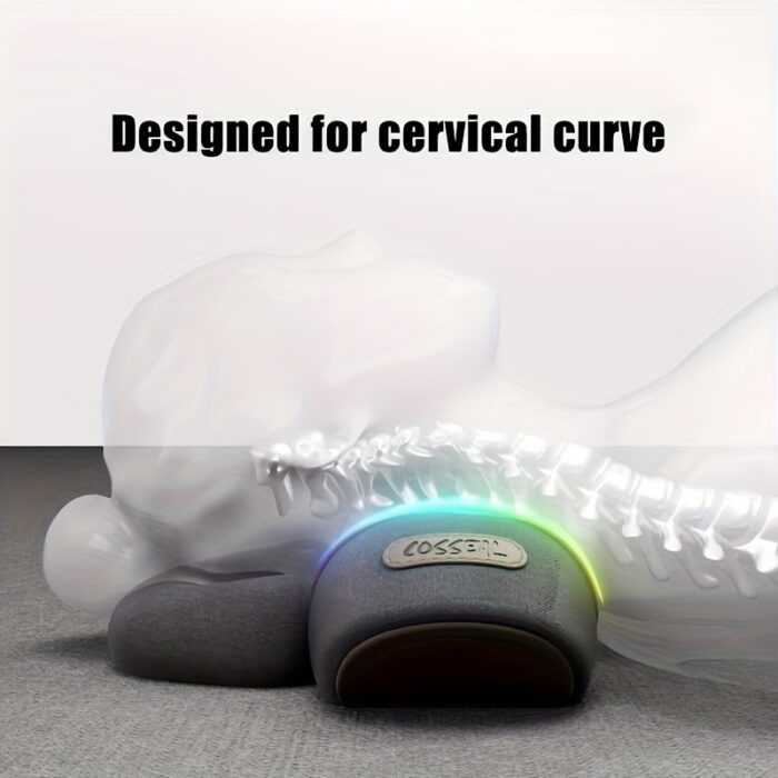 Heated Ergonomic Neck Pillow – Contoured Design, Thermostatic Heating & 3 Vibration Modes (Gray) - Image 10