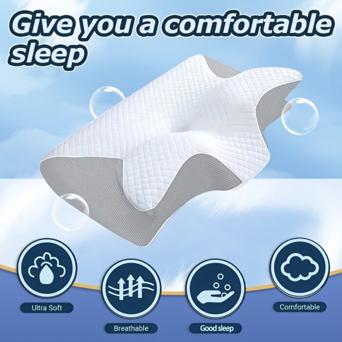 Ergonomic Memory Foam Neck Pillow – Slow Rebound Support for Back & Side Sleepers - Image 3