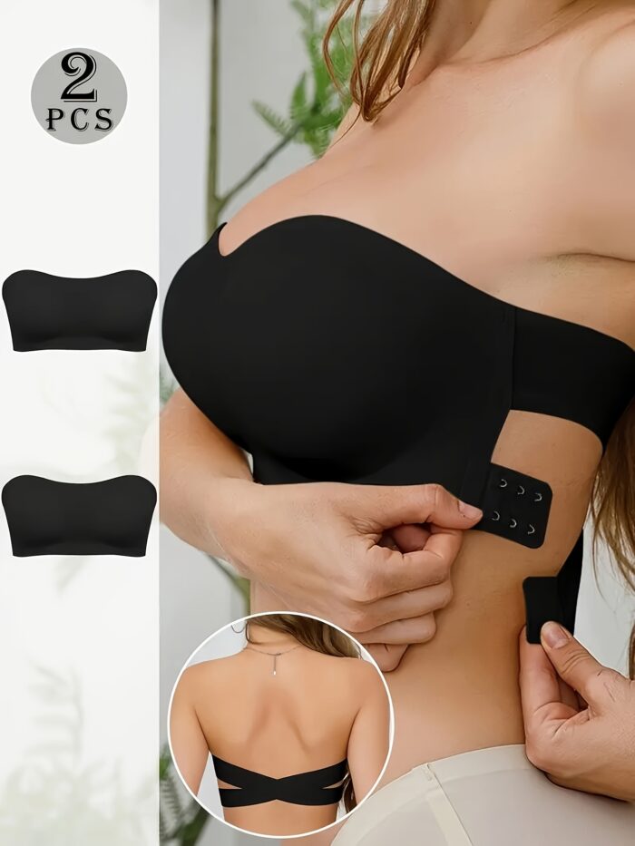 Seamless Strapless Wireless Bra – Push-Up, Side Closure, Breathable & Comfortable (1/2/3pcs) - Image 3