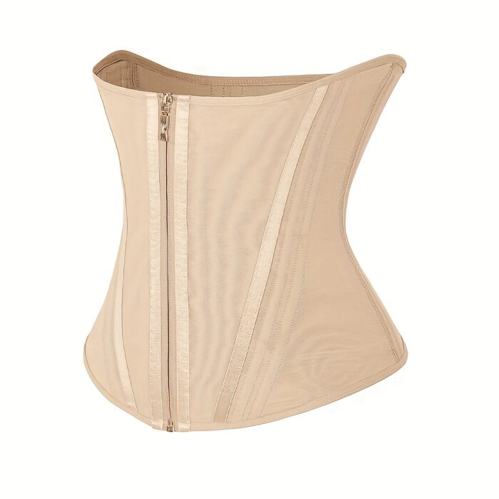 [High Compression Waist Trainer] 1pc High Compression Steel Boned Waist Trainer Belt - Adjustable Hooks and Zipper, Nylon 82% Spandex 18% Knit Fabric - Hand Washable Tummy Control Shapewear - Image 4
