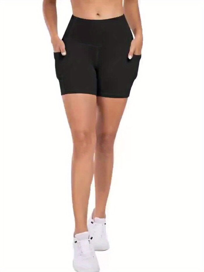 5pcs High-Waisted Workout Shorts – 6" Length, Pocketed, Soft Tummy Control for Yoga & Running - Image 11