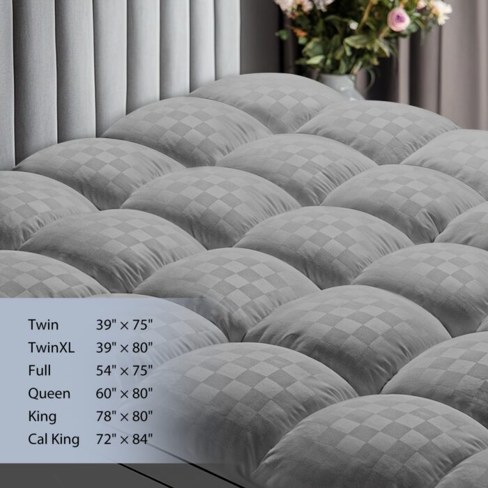 MEWAY Cooling Mattress Topper – Extra Thick Quilted Pad with Deep Pockets, Machine Washable - Image 5