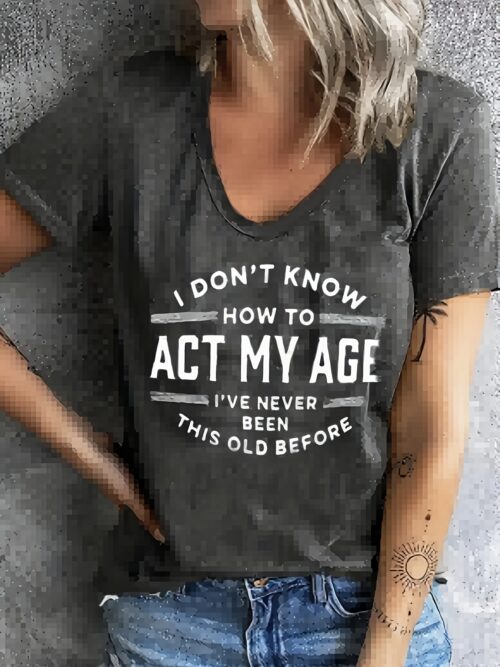 Women’s Letter Print Tee – Casual Short Sleeve Crew Neck T-Shirt for Everyday Style