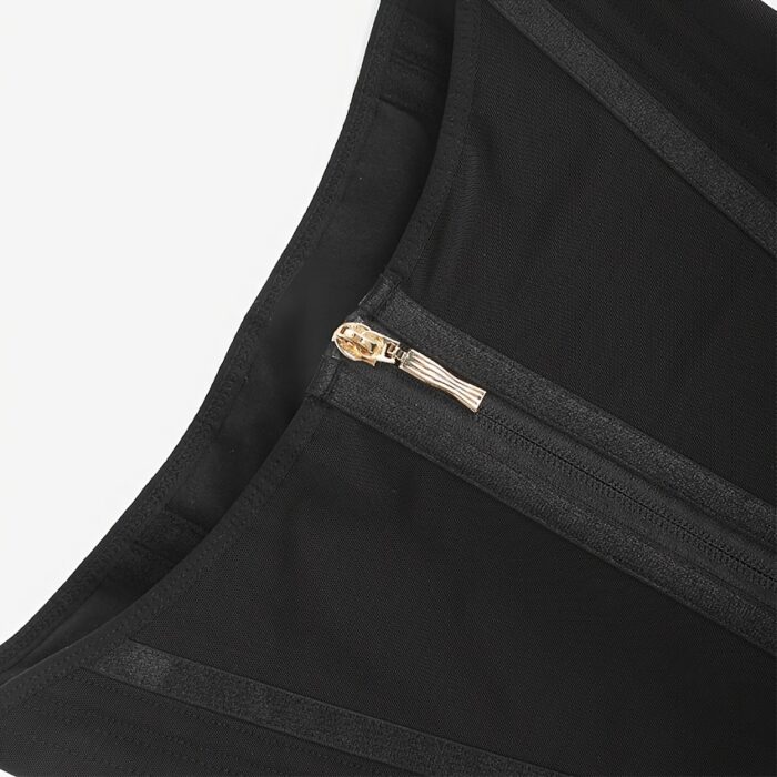 [High Compression Waist Trainer] 1pc High Compression Steel Boned Waist Trainer Belt - Adjustable Hooks and Zipper, Nylon 82% Spandex 18% Knit Fabric - Hand Washable Tummy Control Shapewear - Image 10