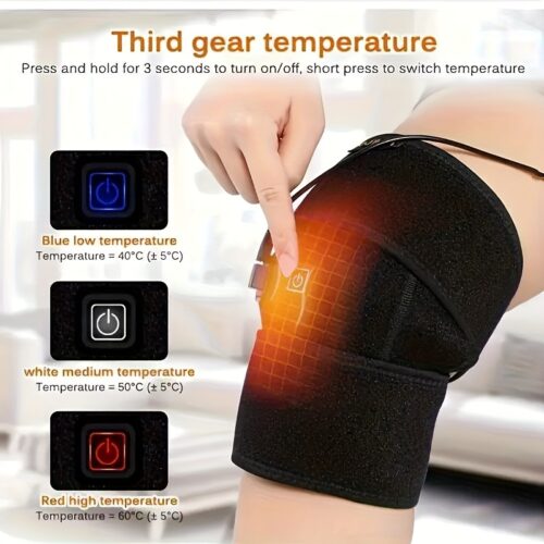 USB Heated Knee Massager – 3 Heat Settings with Pad & Insulated Bag for Pain Relief