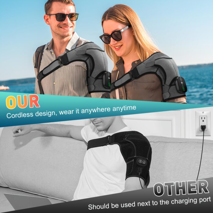 Heated Shoulder Massager – Portable Electric Pad with Vibration & Adjustable Strap - Image 2