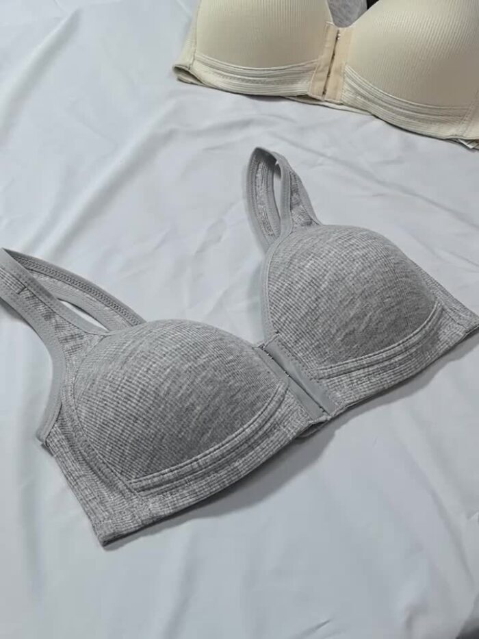 4pcs Seamless Push-Up Bras – Front Closure, Wirefree & Breathable Nylon (Beige & Black) - Image 11