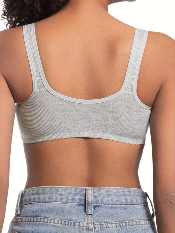 4pcs Seamless Push-Up Bras – Front Closure, Wirefree & Breathable Nylon (Beige & Black) - Image 6