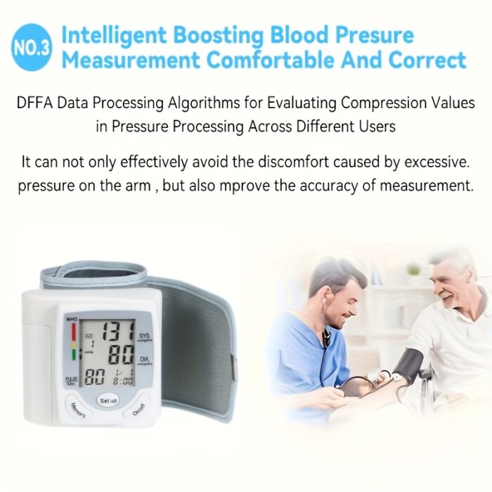 Automatic Wrist Blood Pressure Monitor – Large LCD, Pulse & Irregular Heartbeat Detection - Image 7