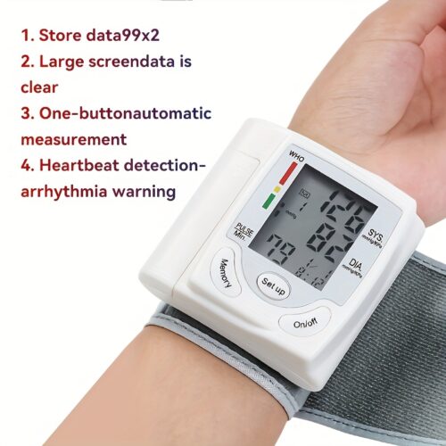 Automatic Wrist Blood Pressure Monitor – Large LCD, Pulse & Irregular Heartbeat Detection