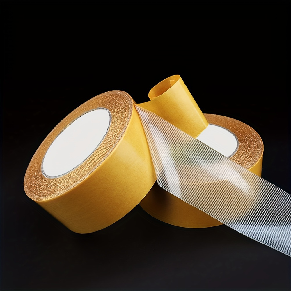 Heavy-Duty Double-Sided Fiberglass Tape 0.78" x 66ft Waterproof Strong Adhesive with Dispenser - Image 2