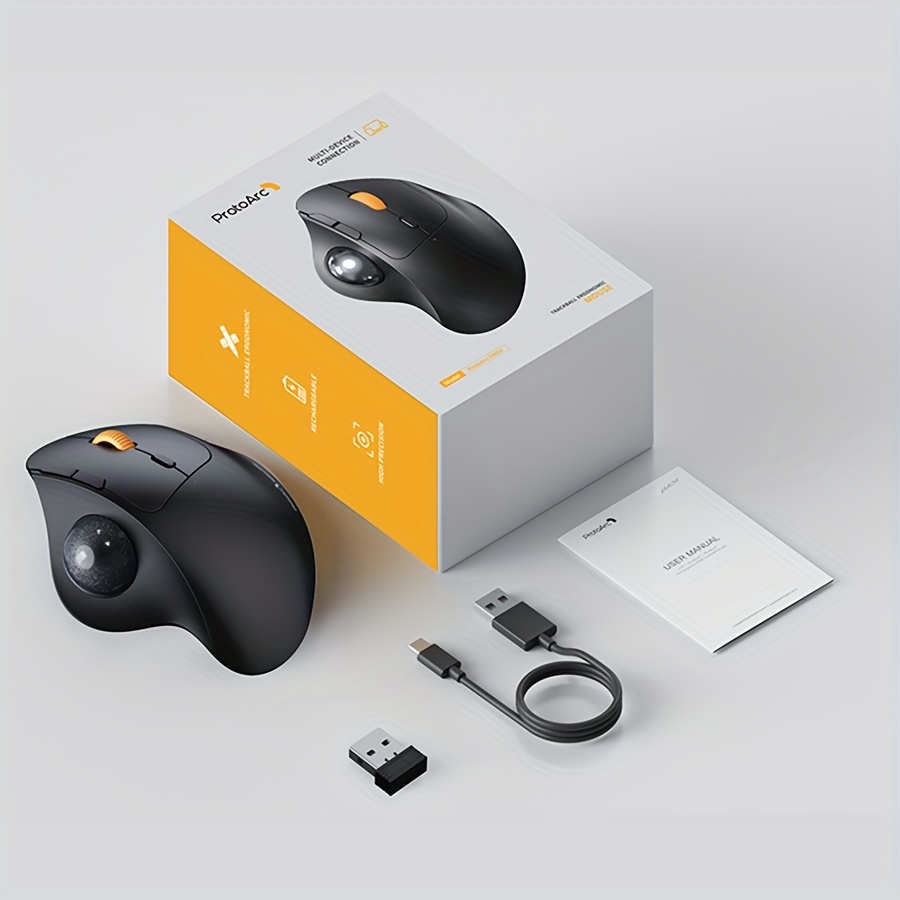 Ergonomic Wireless Rechargeable Thumb Trackball Mouse – Bluetooth/2.4 GHz Control - Image 2