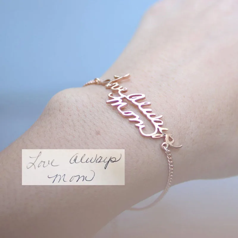 Custom Handwriting Bracelet – Personalized Memorial Signature Jewelry Gift - Image 3