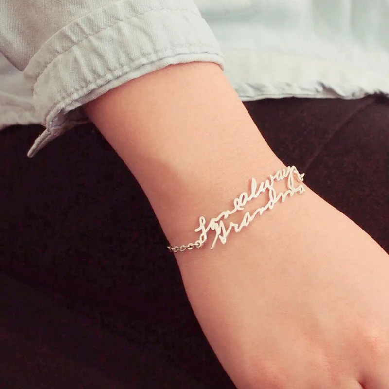 Custom Handwriting Bracelet – Personalized Memorial Signature Jewelry Gift - Image 4
