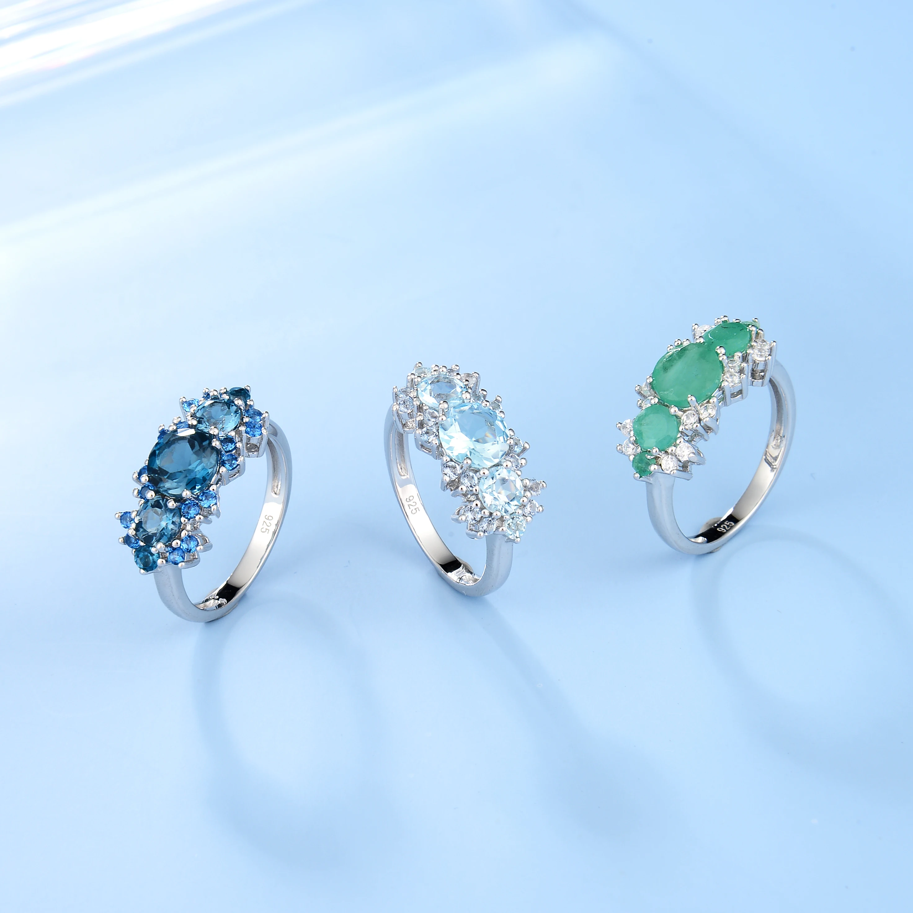 GEM'S BALLET 925 Sterling Silver Vintage Luxury Ring with Natural Sky Blue Topaz - Image 2