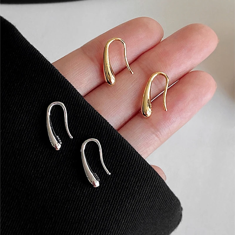 925 Sterling Silver Water Drop Earrings Women Simple Temperament Retro Jewelry Gift