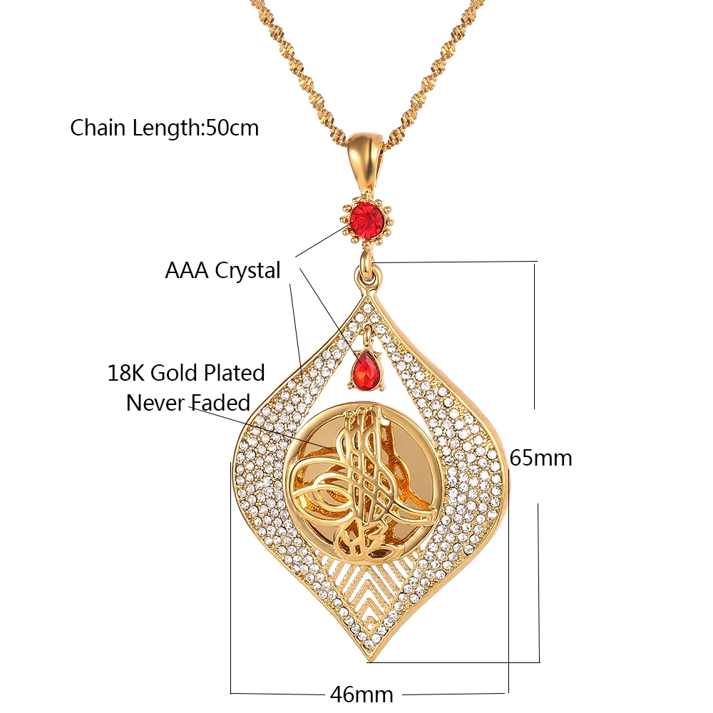 Crystal Allah Pendant Necklace – Islamic Jewelry for Women - Image 9