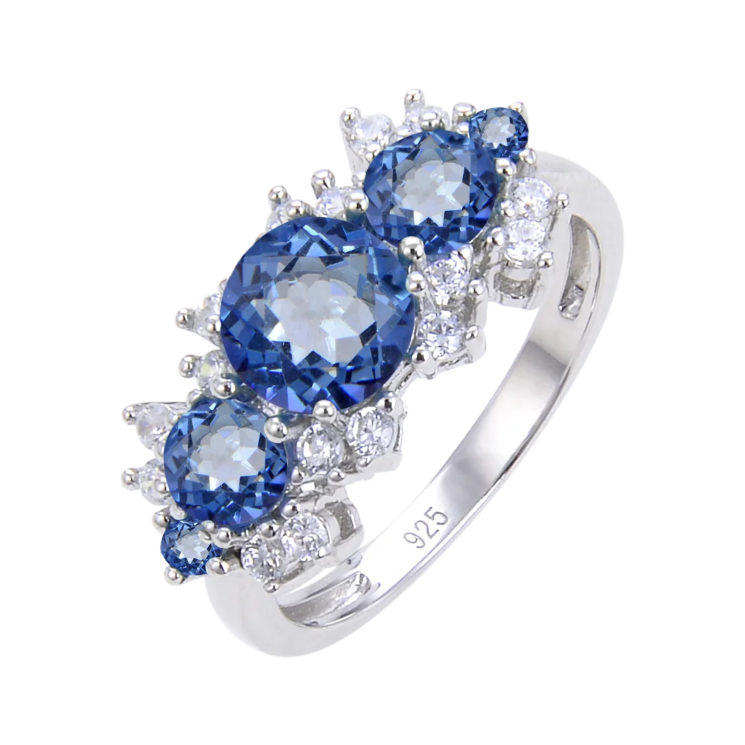 GEM'S BALLET 925 Sterling Silver Vintage Luxury Ring with Natural Sky Blue Topaz - Image 8