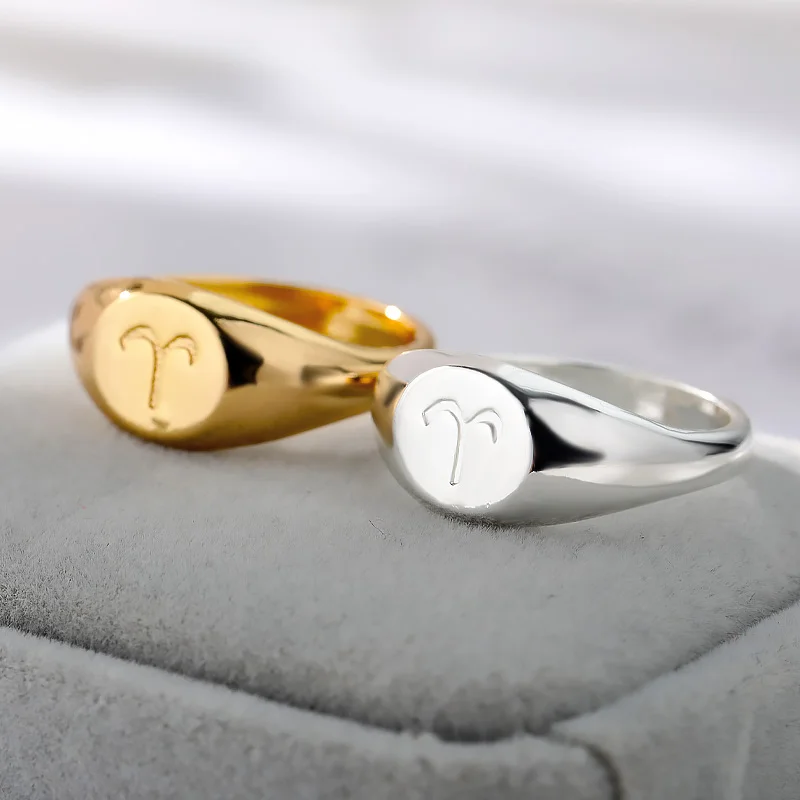 Zodiac Sign Rings for Men and Women – Scorpio, Pisces, Libra, Aquarius Finger Rings – Punk Birthday Jewelry – Anillos 2021 - Image 6