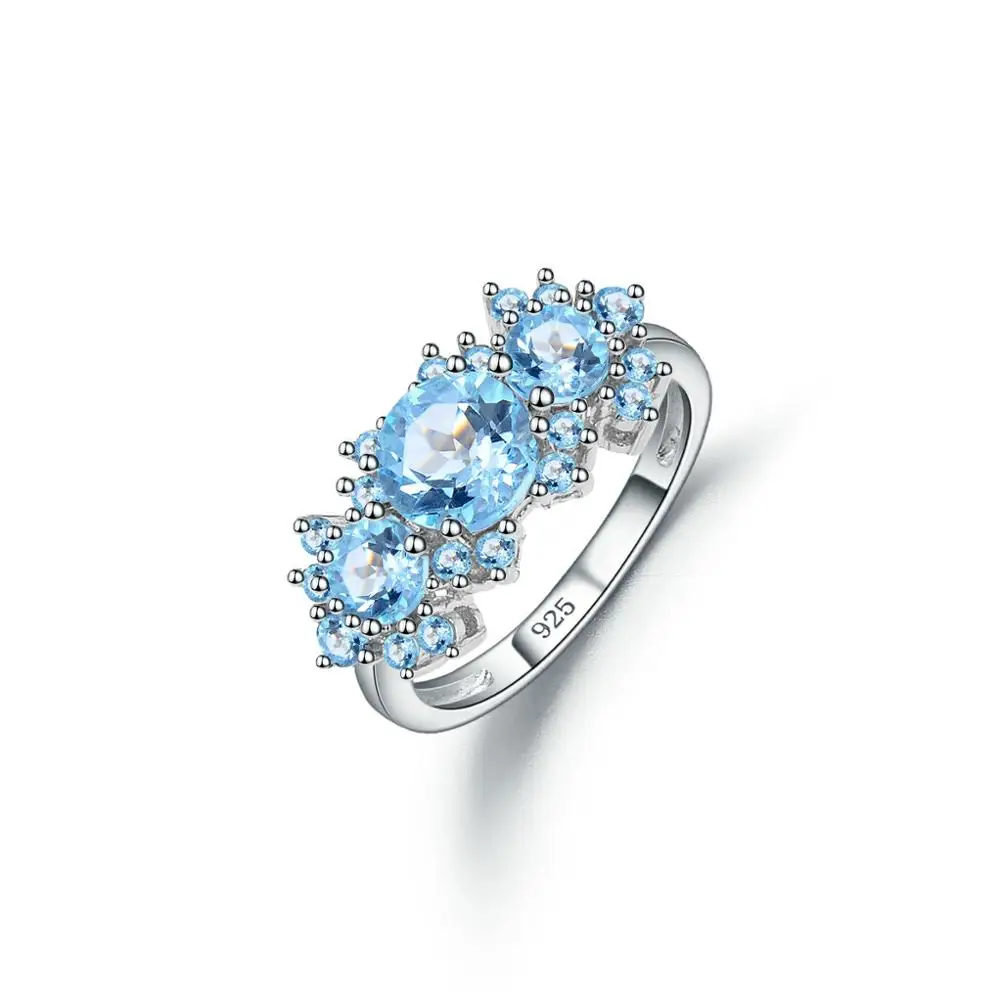 GEM'S BALLET 925 Sterling Silver Vintage Luxury Ring with Natural Sky Blue Topaz - Image 7