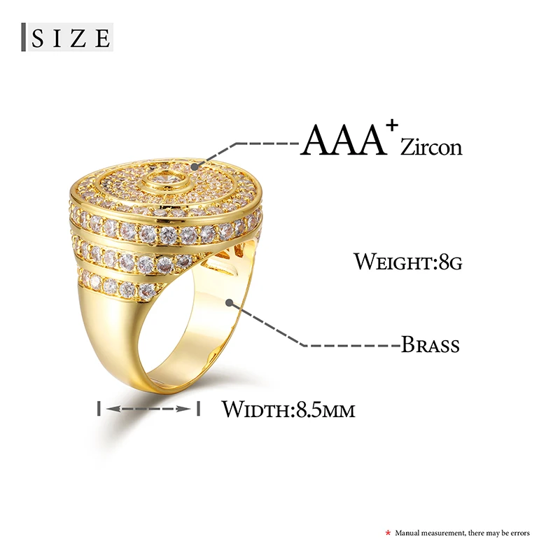 Luxury Men's Iced Out Ring – Micro Pave CZ, Hip Hop Bling Jewelry  - Image 2