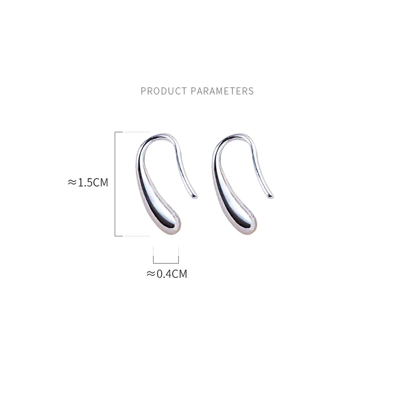 925 Sterling Silver Water Drop Earrings Women Simple Temperament Retro Jewelry Gift - Image 6