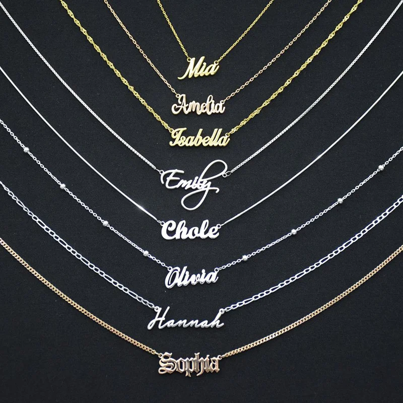 Personalized Heart Name Necklace for Women – Customizable Stainless Steel Jewelry