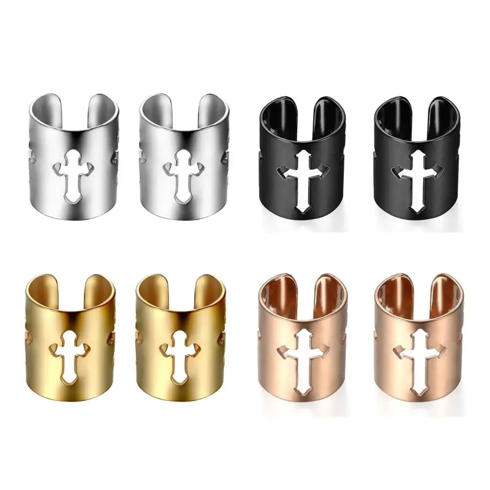 Boniskiss Wide Cross Ear Cuff Clip Earrings No Piercing Fashion Jewelry for Women Men - Image 5