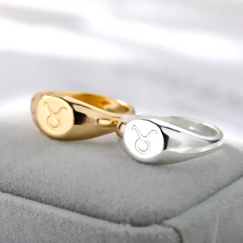 Zodiac Sign Rings for Men and Women – Scorpio, Pisces, Libra, Aquarius Finger Rings – Punk Birthday Jewelry – Anillos 2021 - Image 5