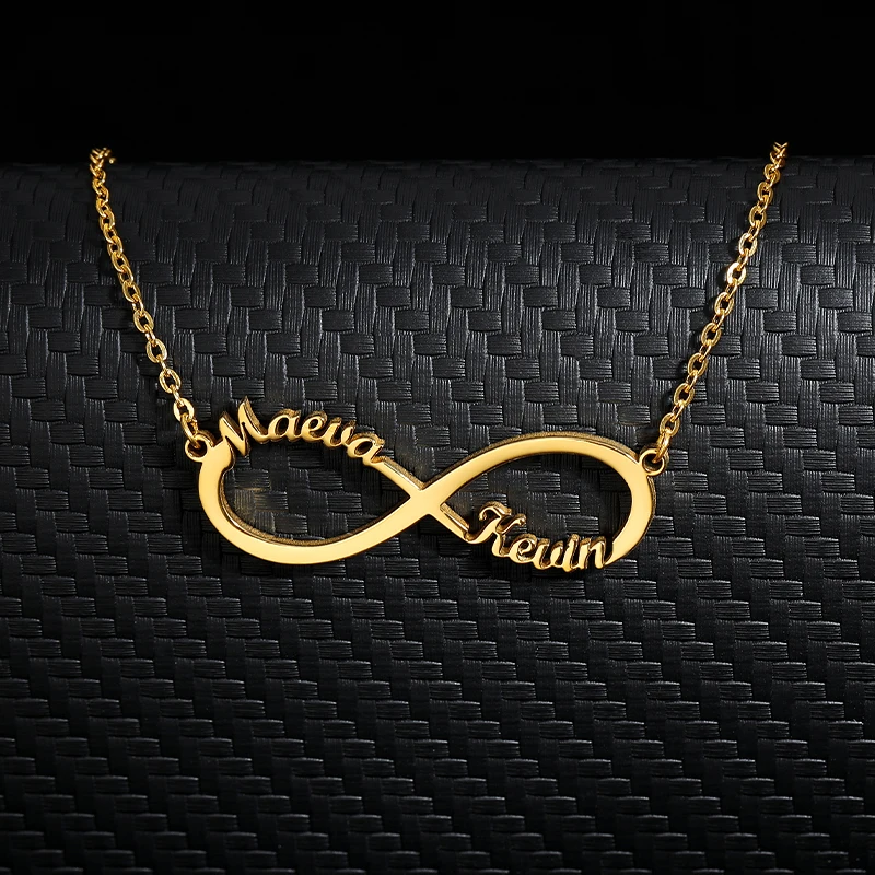 Custom Infinity Two Names Necklace – Personalized Stainless Steel Pendant - Image 2