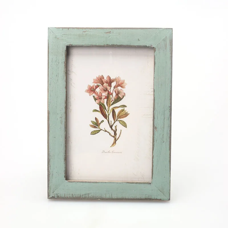 1pc Solid Wood Distressed Photo Frame 17.6x12.6 Cm Retro Creative Diy Photo Frame Home Wooden Decoration Crafts Classic
