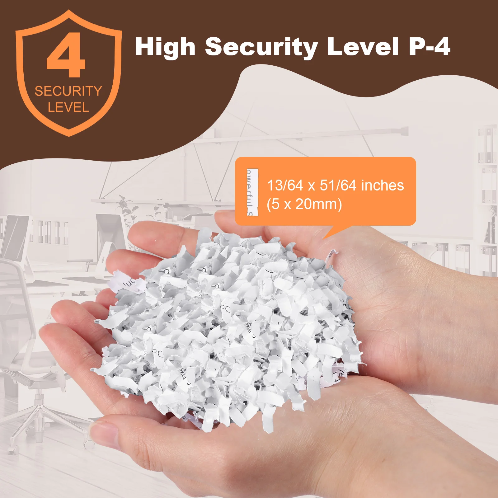 Bonsaii 12-Sheet Cross Cut Paper Shredder with portable hand for Home Office Use with 5.5 Gals Wastebasket - Image 4